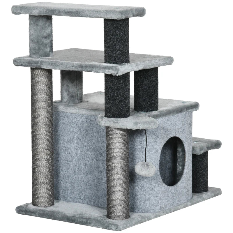 Multiuse Pet Stairs with Scratching Posts and Condo For Accessibility