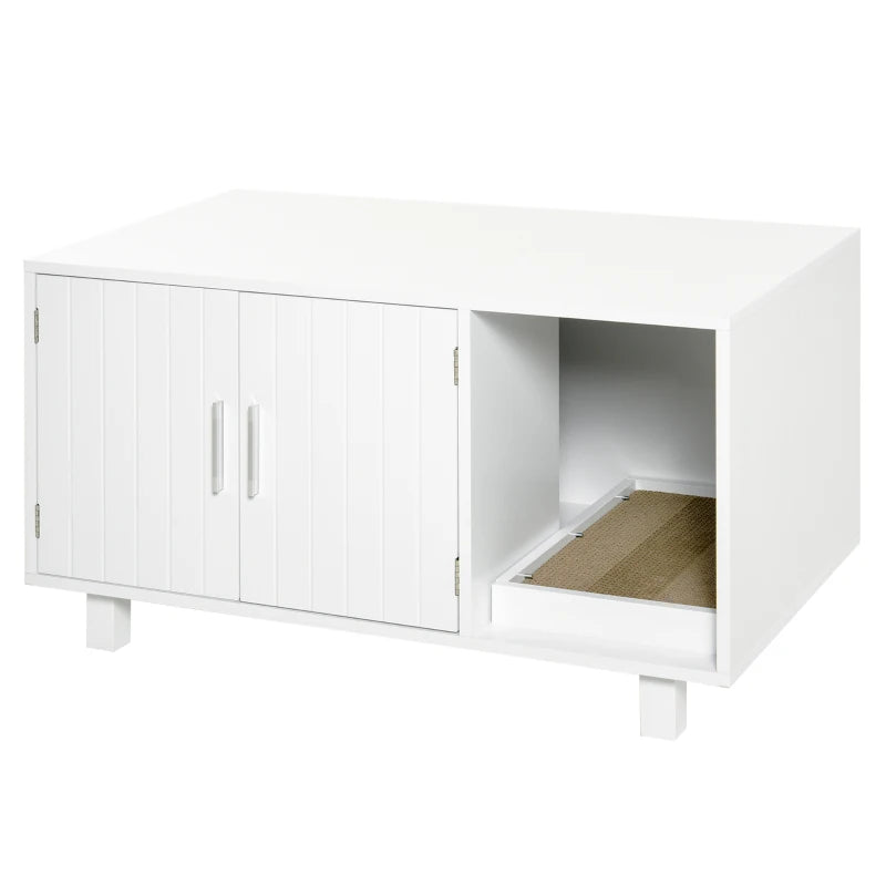 Cat Litter Box Enclosure End Table with Scratcher
