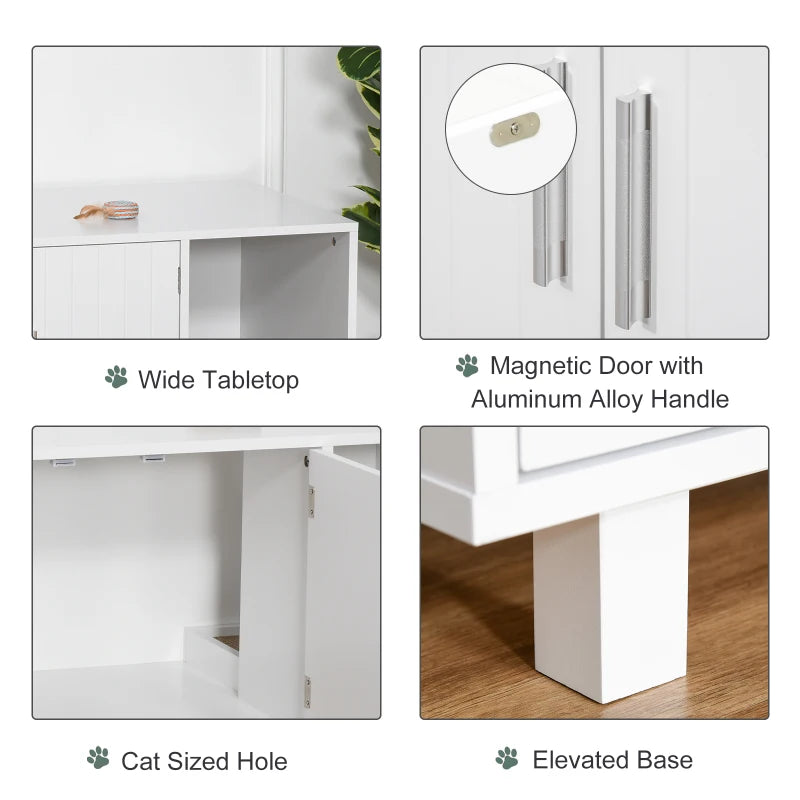 Cat Litter Box Enclosure End Table with Scratcher
