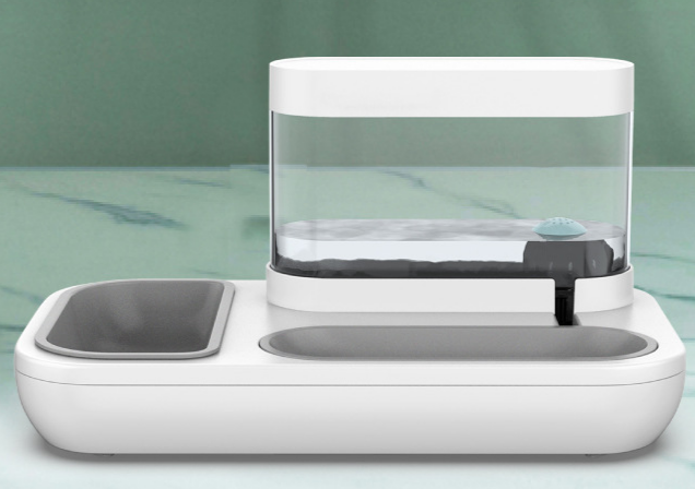 Modern Automatic Drinking Fountain 1.5L with Food Bowl for Pet Cats and Dogs Automatic pet fountain - InspirationIncluded
