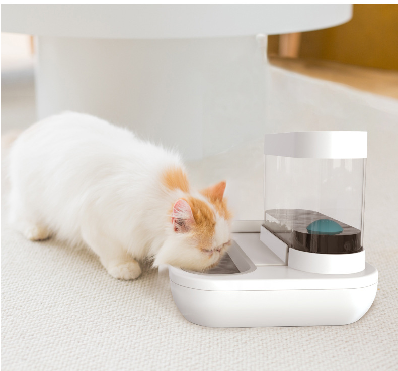Modern Automatic Drinking Fountain 1.5L with Food Bowl for Pet Cats and Dogs Automatic pet fountain - InspirationIncluded