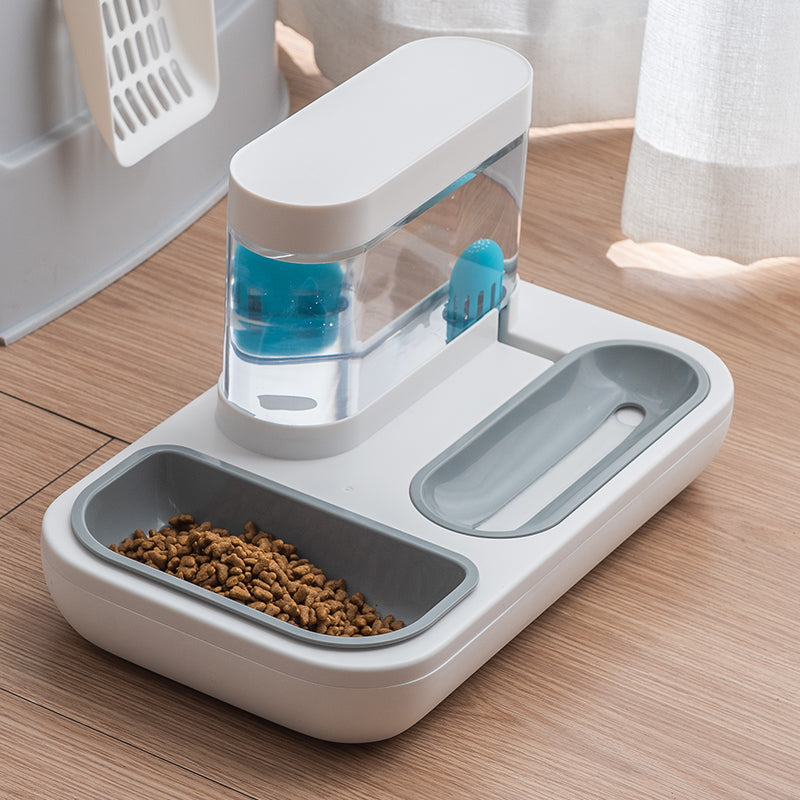 Modern Automatic Drinking Fountain 1.5L with Food Bowl for Pet Cats and Dogs Automatic pet fountain - InspirationIncluded