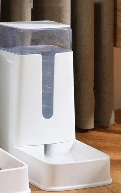 Pet Double Bowl Automatic Feeder Waterer - 2 Colors Automatic Pet Feeder - InspirationIncluded