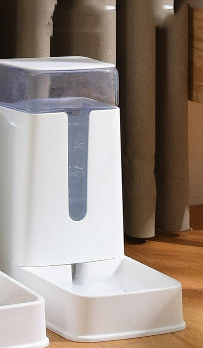 Pet Double Bowl Automatic Feeder Waterer - 2 Colors Automatic Pet Feeder - InspirationIncluded