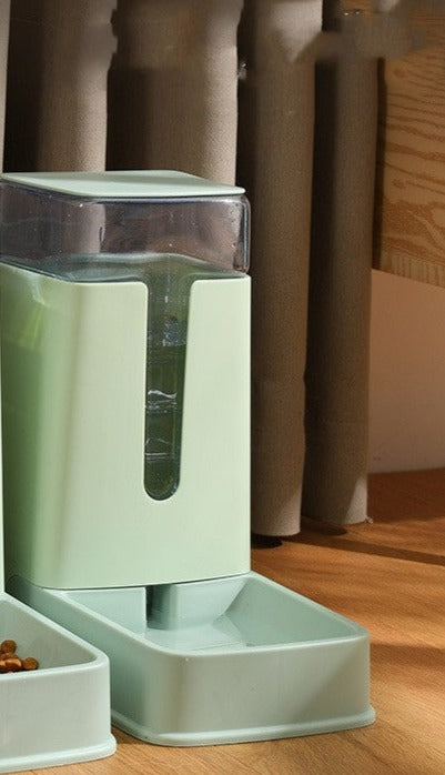 Pet Double Bowl Automatic Feeder Waterer - 2 Colors Automatic Pet Feeder - InspirationIncluded