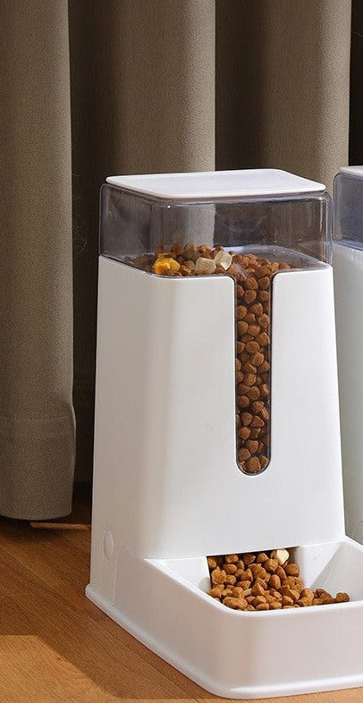 Pet Double Bowl Automatic Feeder Waterer - 2 Colors Automatic Pet Feeder - InspirationIncluded