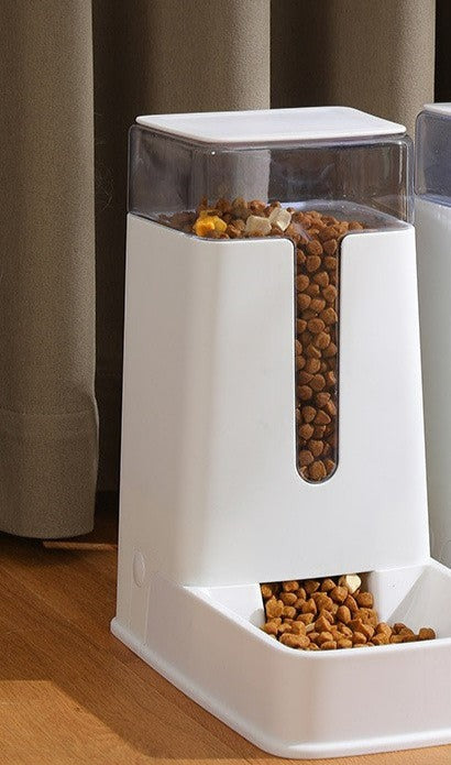 Pet Double Bowl Automatic Feeder Waterer - 2 Colors Automatic Pet Feeder - InspirationIncluded
