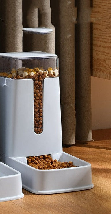Pet Double Bowl Automatic Feeder Waterer - 2 Colors Automatic Pet Feeder - InspirationIncluded