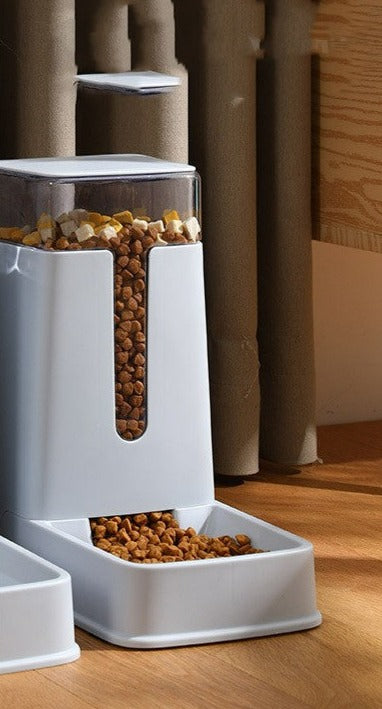 Pet Double Bowl Automatic Feeder Waterer - 2 Colors Automatic Pet Feeder - InspirationIncluded