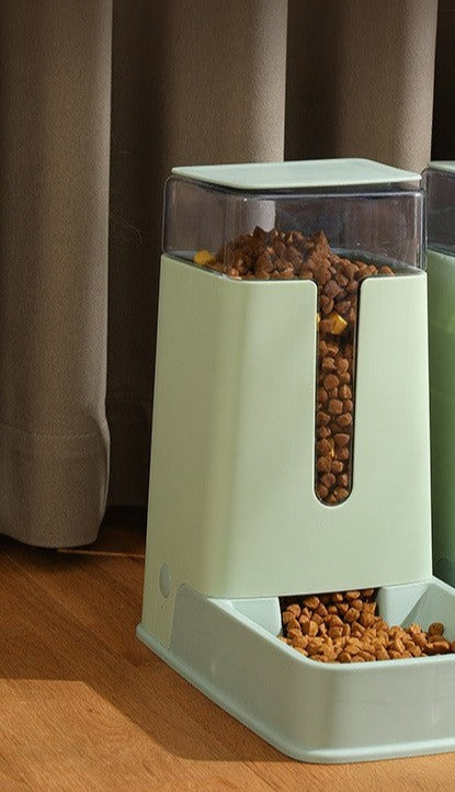 Pet Double Bowl Automatic Feeder Waterer - 2 Colors Automatic Pet Feeder - InspirationIncluded
