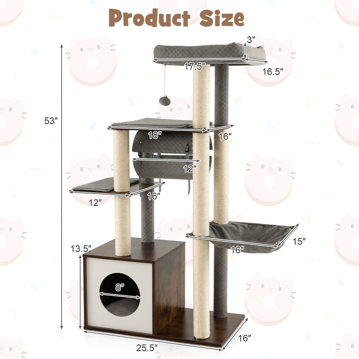 The Versatile Feline - Cat Tree - with Swing Tunnel