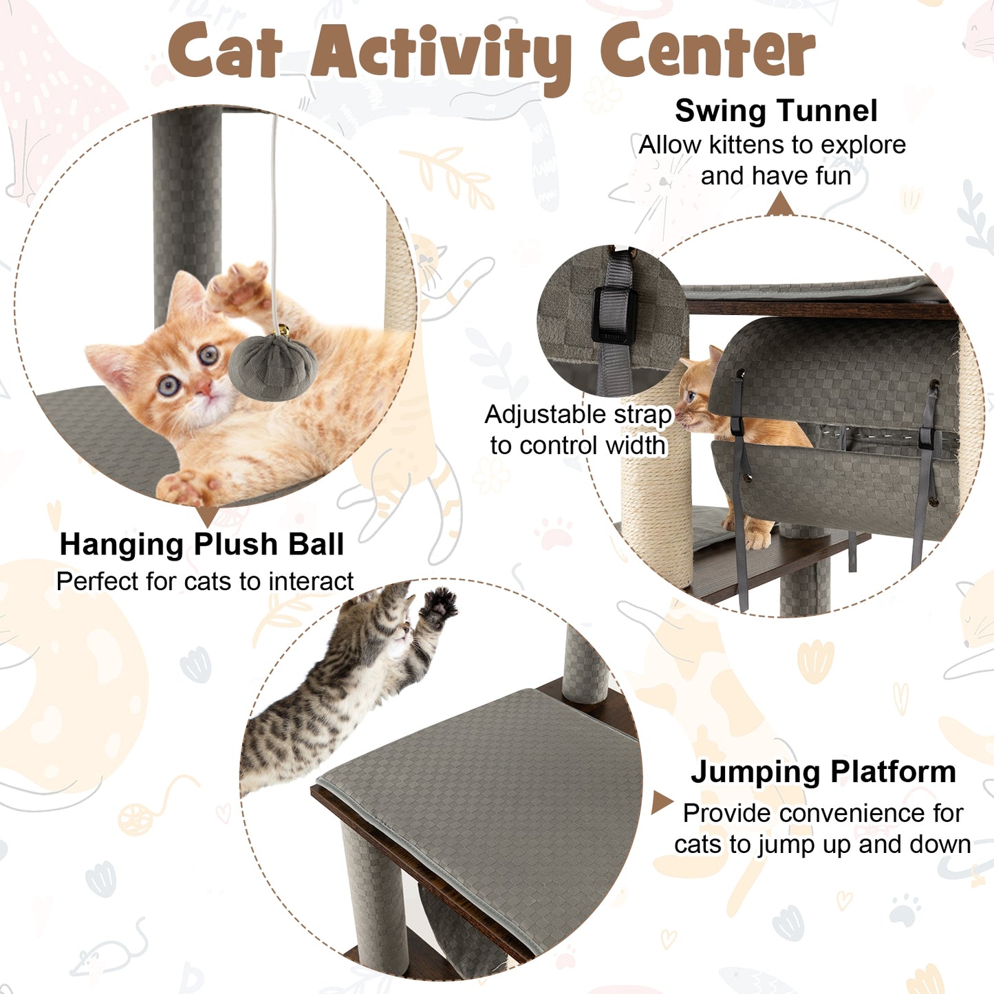 The Versatile Feline - Cat Tree - with Swing Tunnel