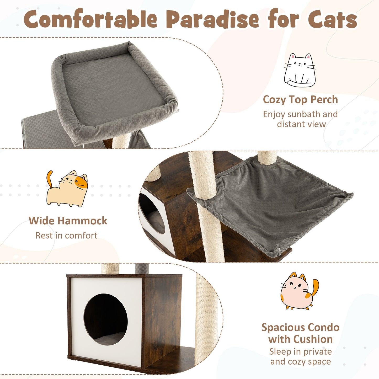 The Versatile Feline - Cat Tree - with Swing Tunnel