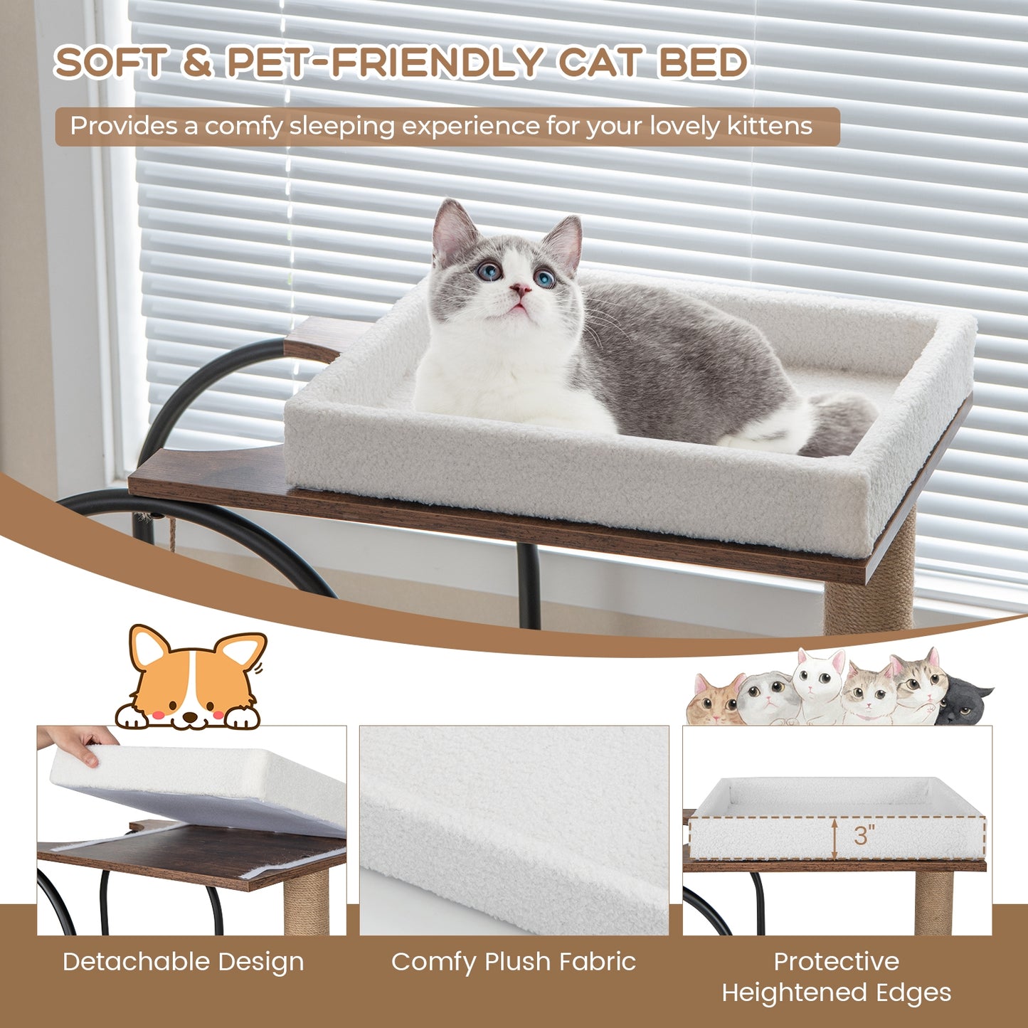 The Lookout - Cat Tree - Modern White