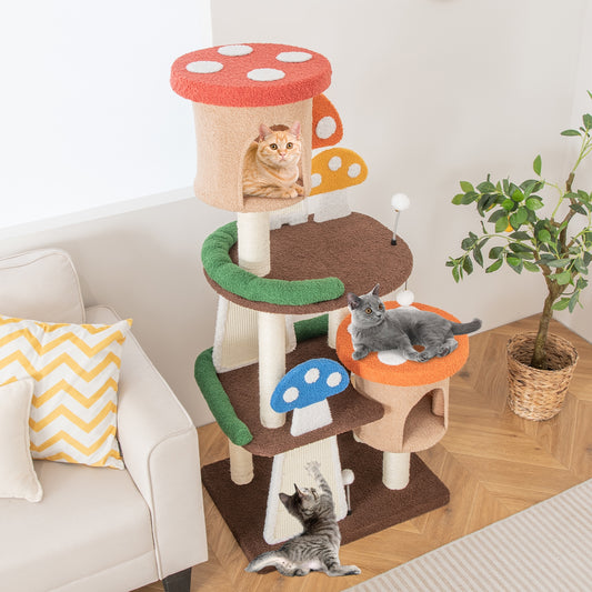 The Whimsical Mushroom - Cat Tree Play Centre - 2 Condos