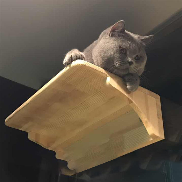 Wall-mounted Wooden Cat Shelf - 2 Sizes