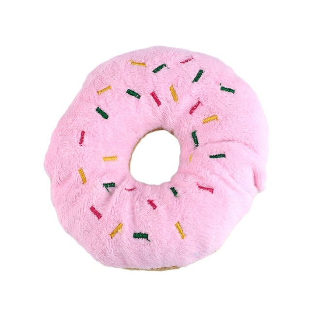 Sprinkle Donut Dog Toy With Squeaker