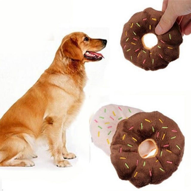 Sprinkle Donut Dog Toy With Squeaker