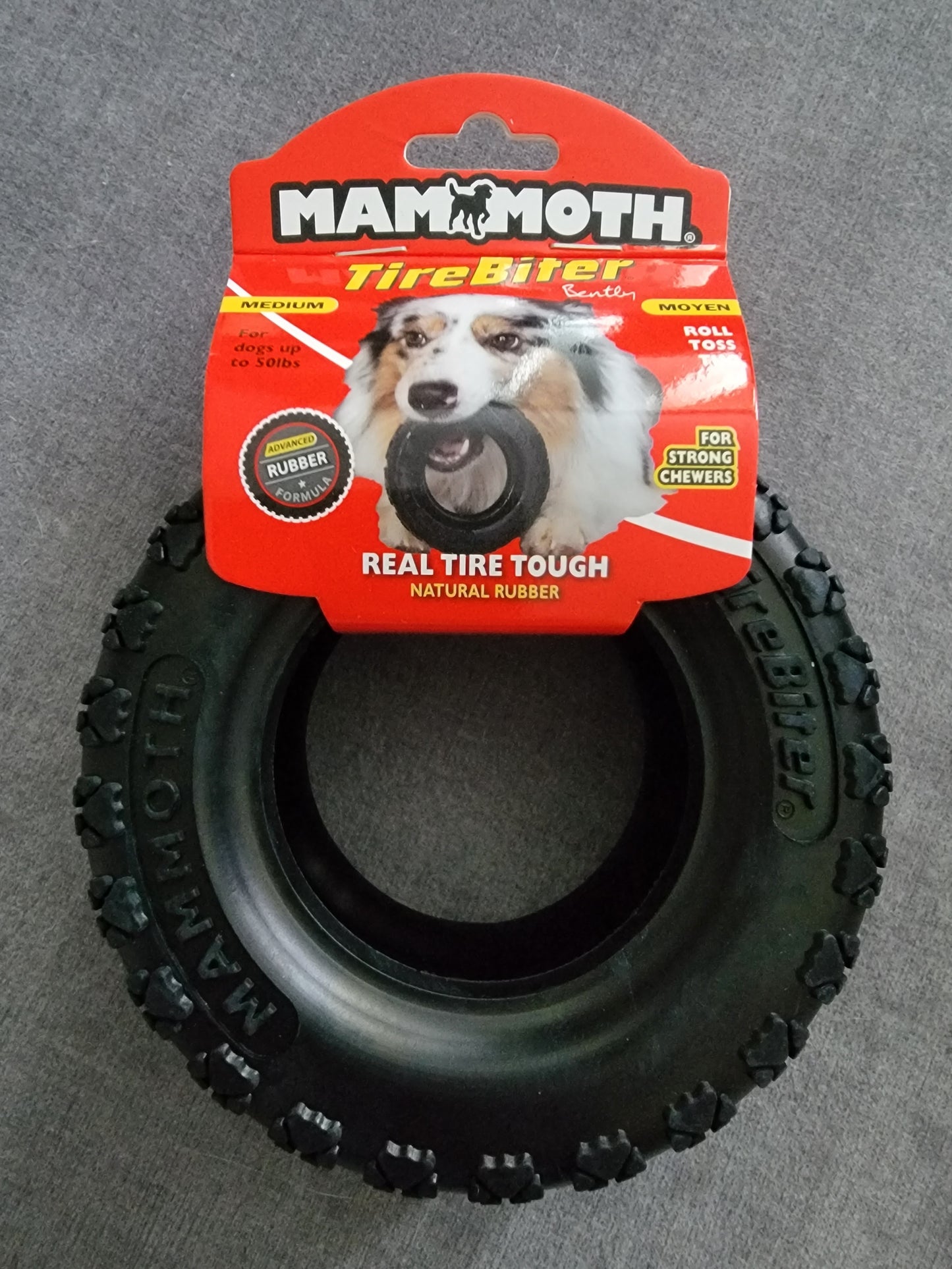 Rubber Tire Sturdy Dog Chew Toy by Mammoth