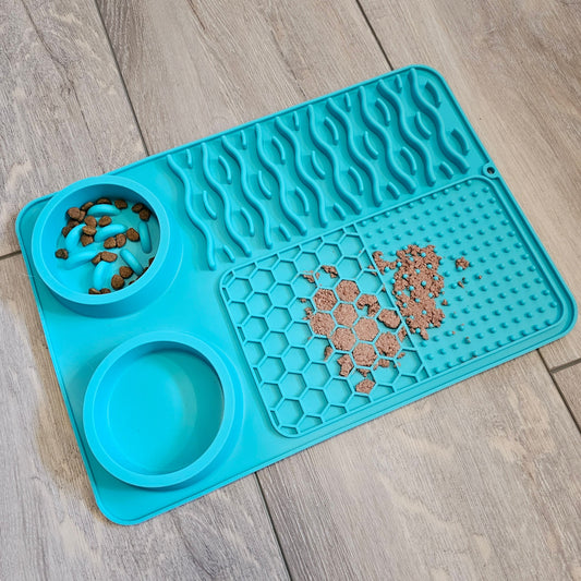 Extend-A-Meal - XL Lick Mat & Slow Feeder Combo - Dishwasher Safe