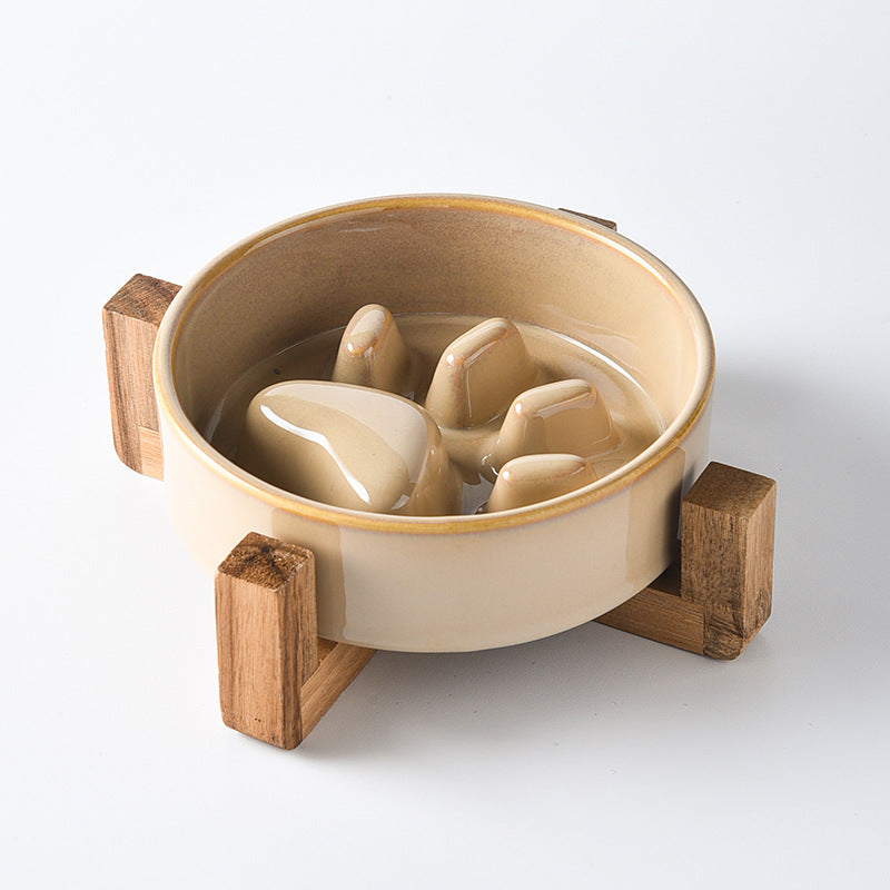 Japanese Style Ceramic Slow Feeding Bowl