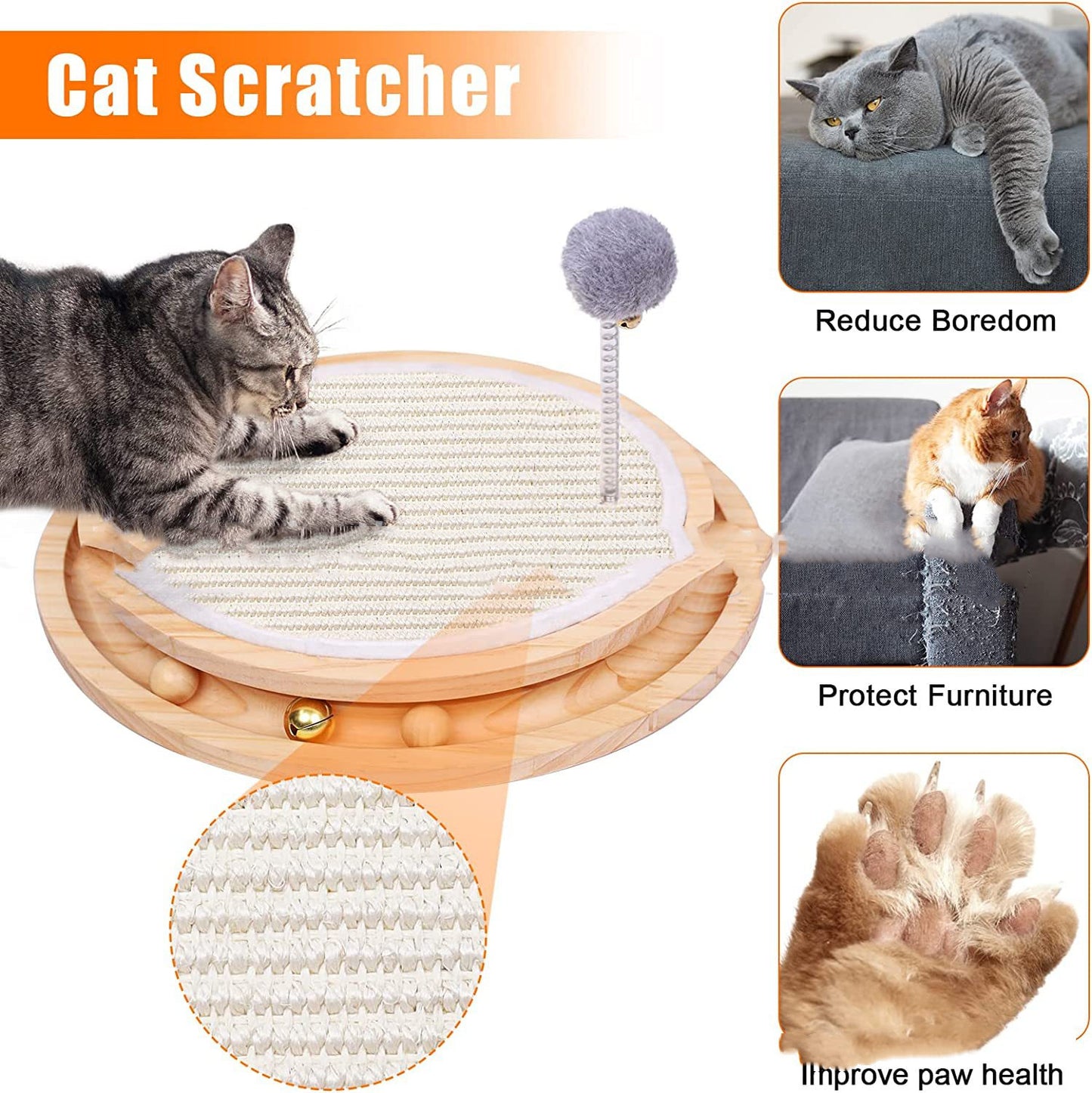 Cat Scratching Pad with Ball Track