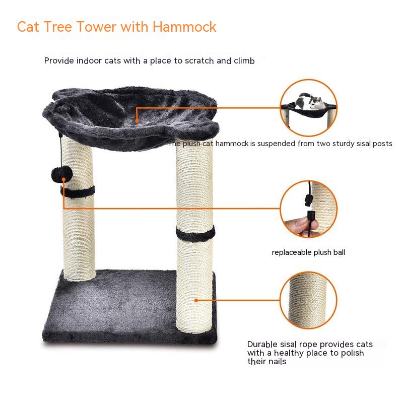 Scratching Post with an Integrated Hammock