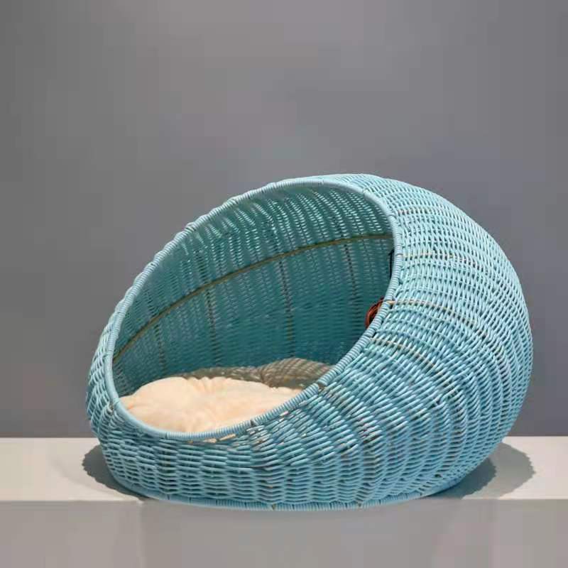 Rattan Nest with Cushion for Modern Pet Parents