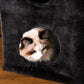 Cat Tree Floor to Ceiling Condo w/ Jute Scratching Post 86.5"-96.5"