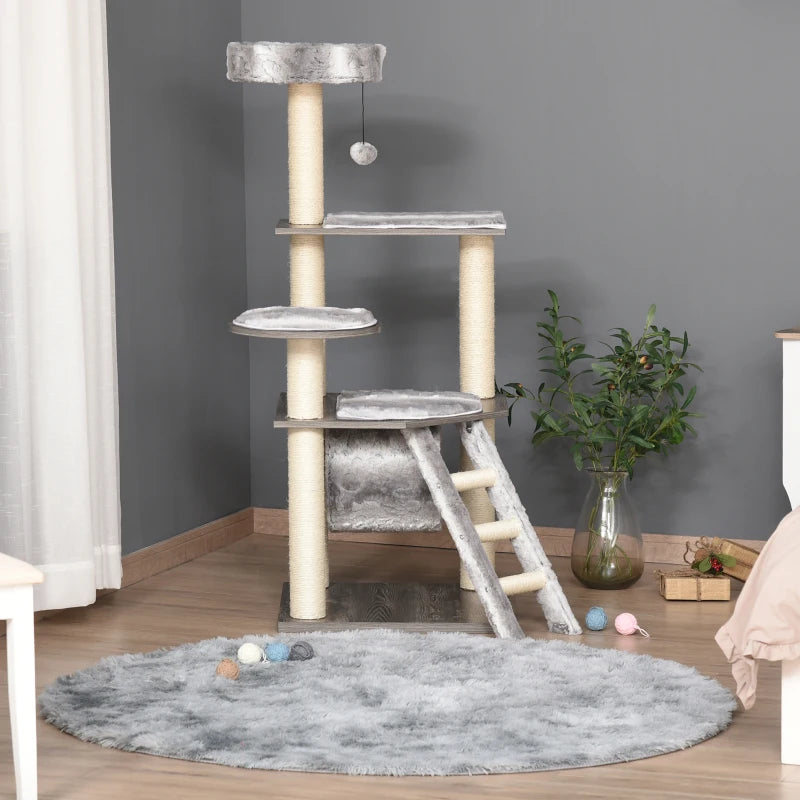 52" Cat Tree Tower Climbing Activity Centre with Sisal Scratching Post