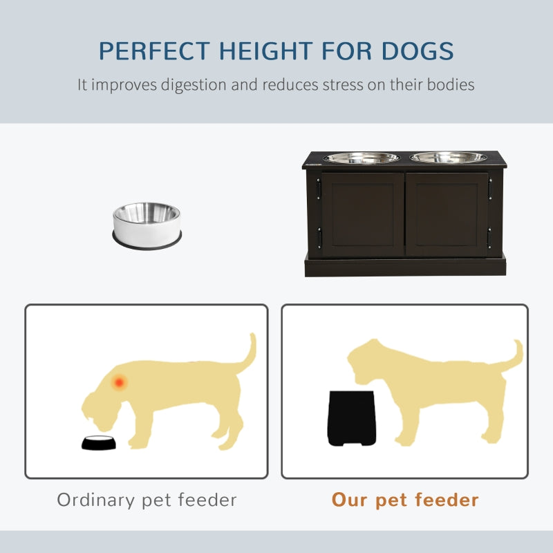 Elevated Stainless Steel Dog Feeder with Built-in Storage