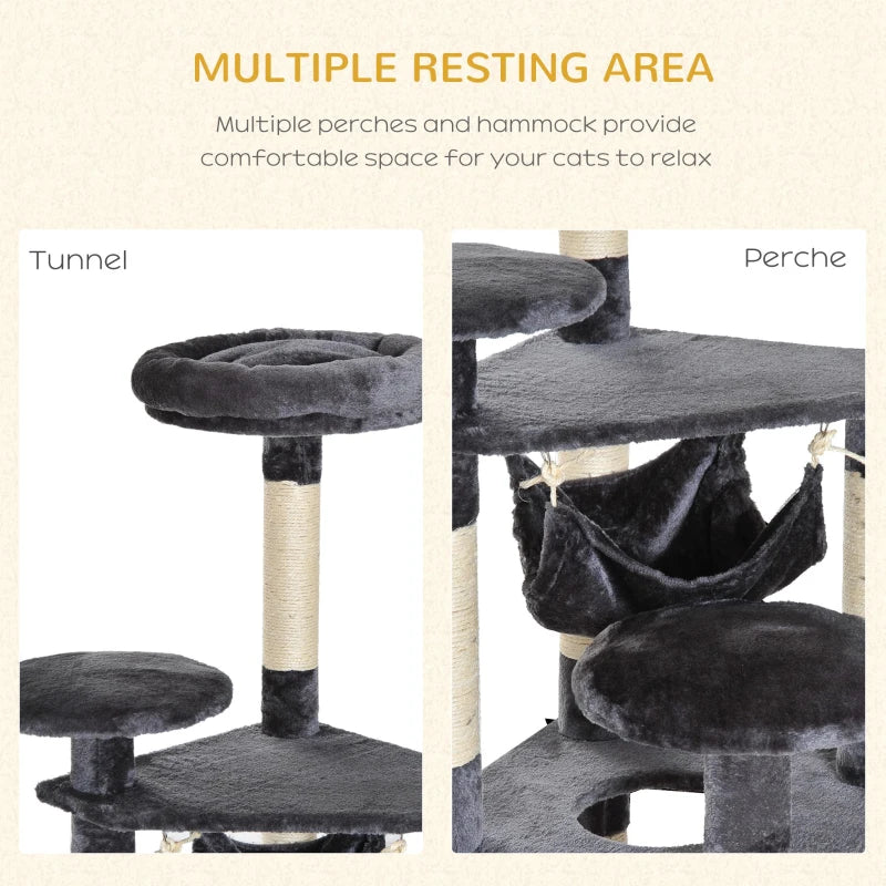 52" Multi-Level Cat Tree Tower Activity Centre with Hammock