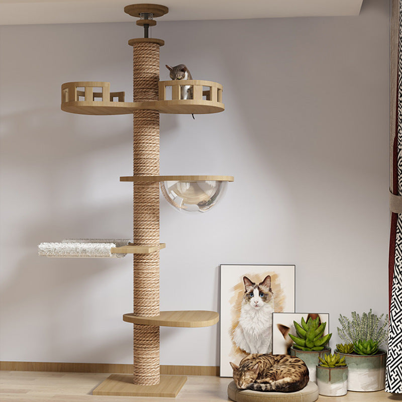 Solid Wood Column Cat Climbing Frame Toy