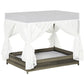 Outdoor Wicker Dog Bed With Canopy