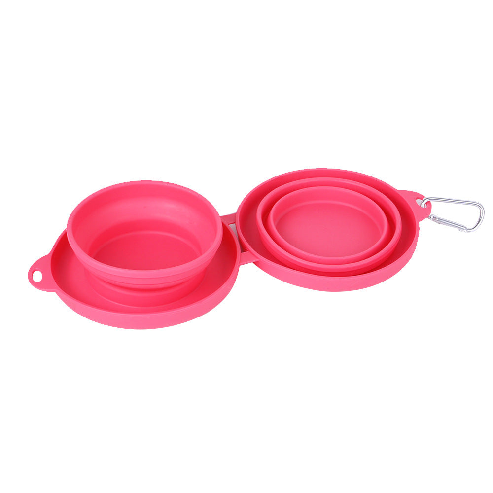 Foldable Double Pet Bowl For Easy Outings