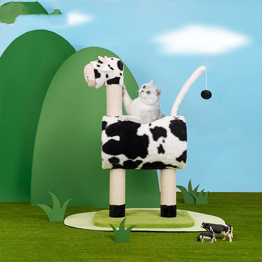 Cow Print Scratching Post and Nest