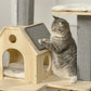 Wooden Cat Tree Activity Centre With Natural Sisal Scratching Posts