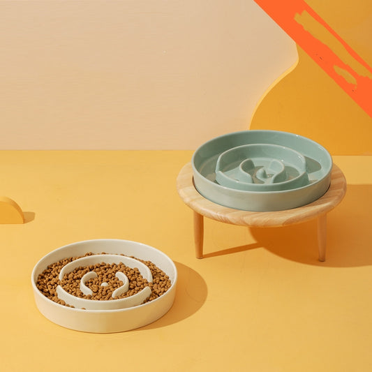 Slow Feeder Ceramic Bowl With Optional Stand