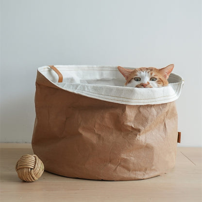 Fleece-Lined Paper Bag Nest With Scratching Board