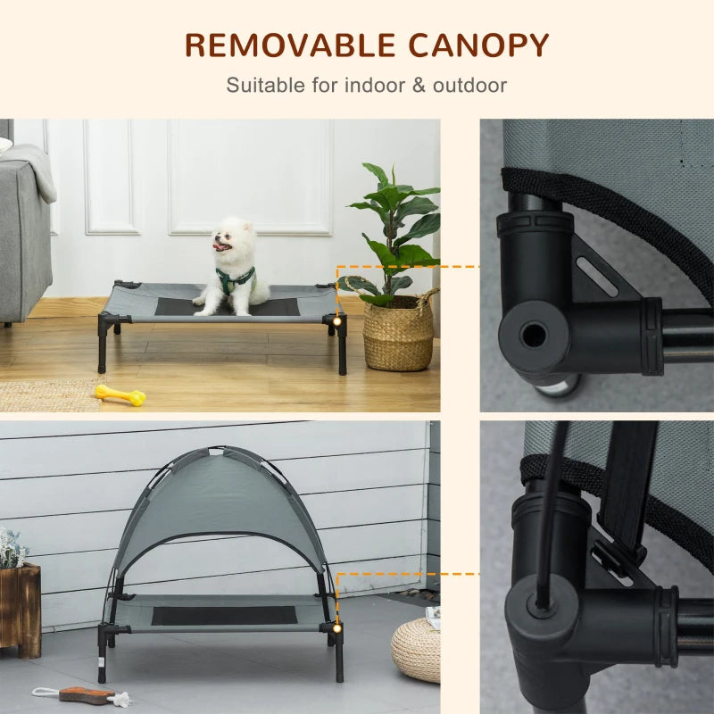 Elevated Outdoor Pet Bed With Canopy Shelter