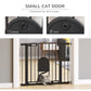 PawHut 30"-41" Extra Wide Pet Gate Barrier with Cat Door and Auto Close