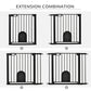 PawHut 30"-41" Extra Wide Pet Gate Barrier with Cat Door and Auto Close