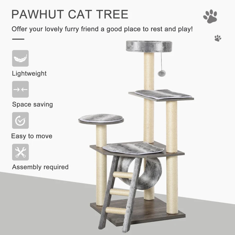 52" Cat Tree Tower Climbing Activity Centre with Sisal Scratching Post