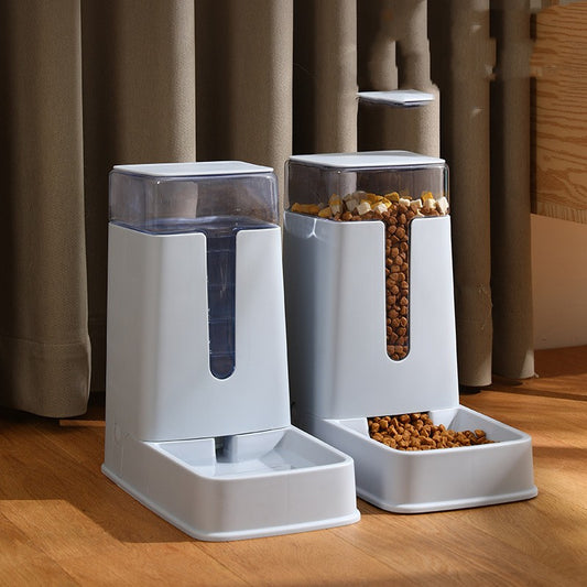 Pet Double Bowl Automatic Feeder Waterer - 2 Colors Automatic Pet Feeder - InspirationIncluded