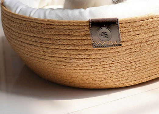 Rattan Cat Bed With Soft Pillow Insert With Cooling Pad Option Soft Pillow Cat Bed - InspirationIncluded