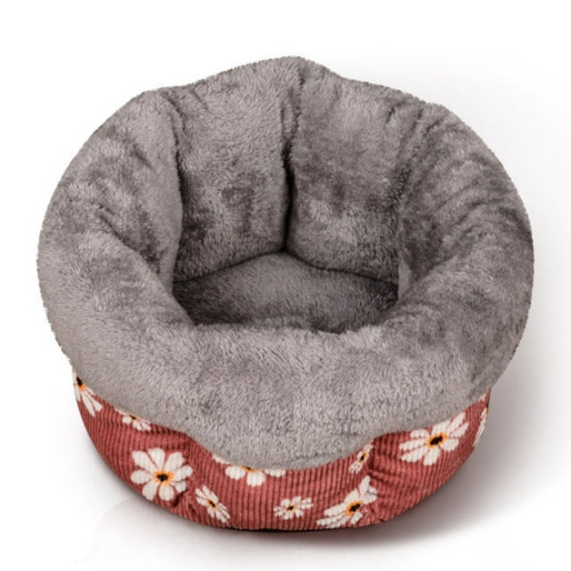 Warm and deep pet bed with Flowers Warm Pet Bed - InspirationIncluded