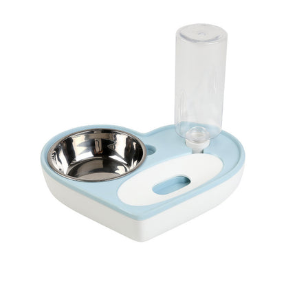 Heart Shaped Dual Sided Pet Bowl with Automatic Waterer Heart Pet Bowl - InspirationIncluded