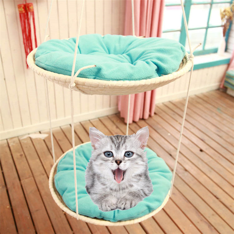 Natural Cat Hammock - Single or Dual Level Natural Cat Bed - InspirationIncluded