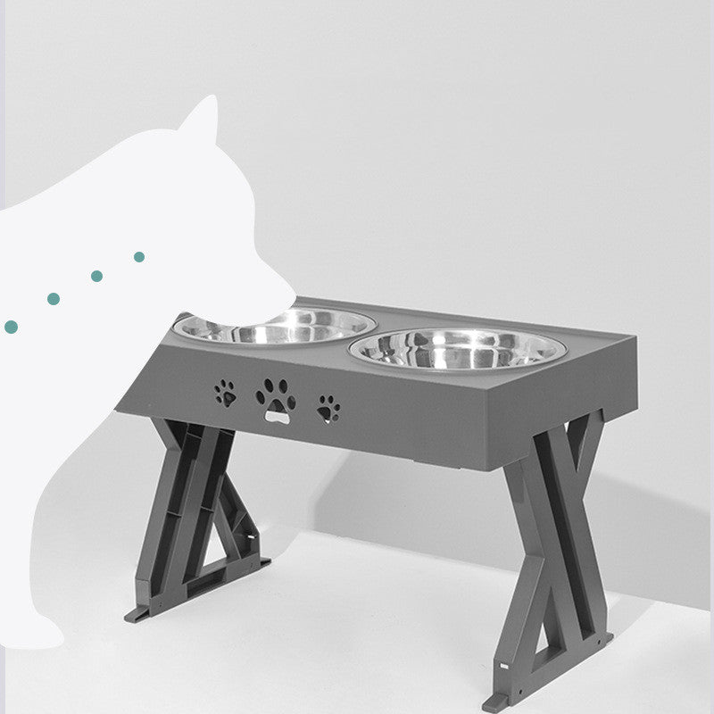 Stainless Steel Abs Adjustable Dog Bowl Pet Food Bowl - InspirationIncluded