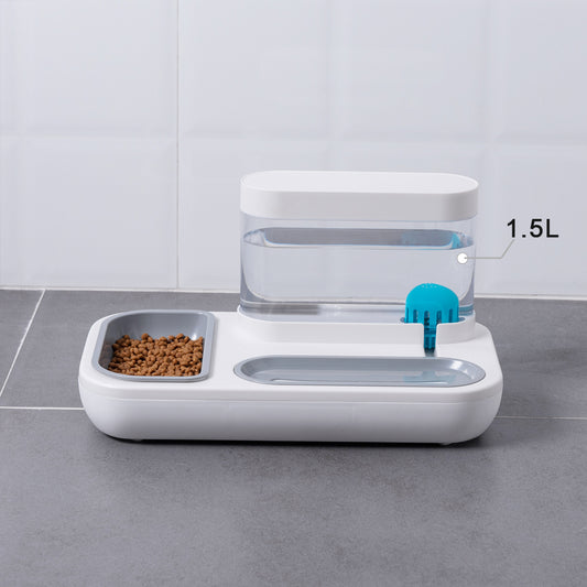 Modern Automatic Drinking Fountain 1.5L with Food Bowl for Pet Cats and Dogs Automatic pet fountain - InspirationIncluded